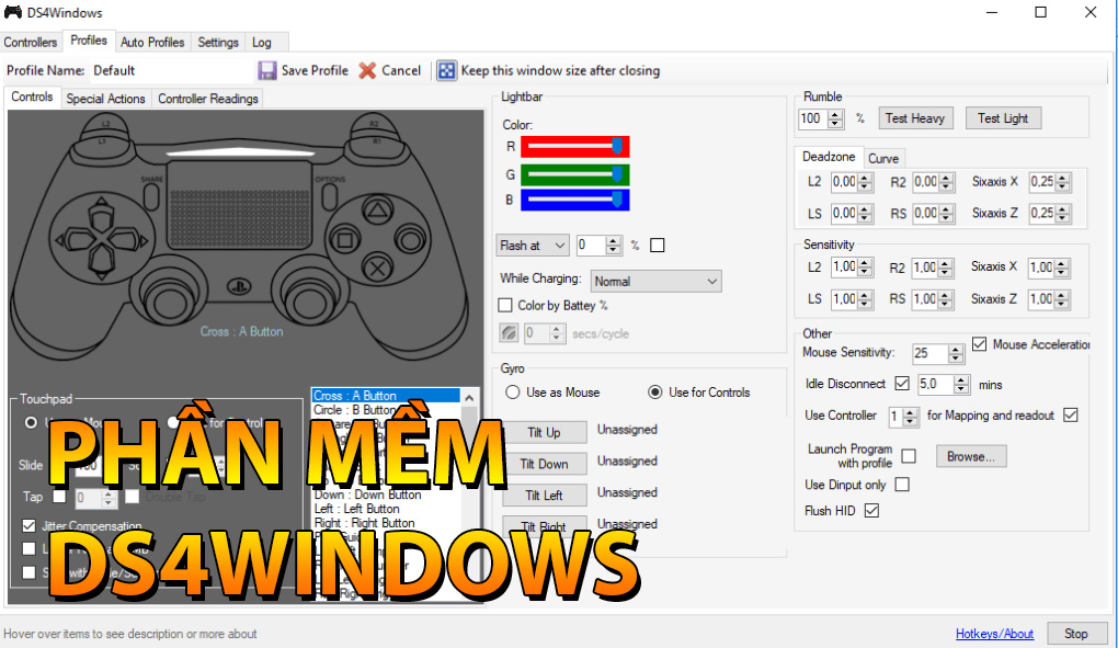 Kết nối tay cầm Playstation với Ds4windows