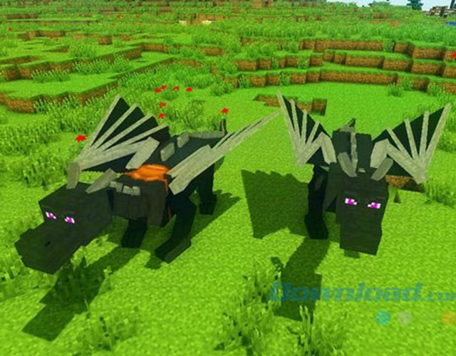 huấn luyện những chú rồng trong mod minecraft