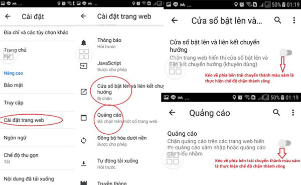 Tắt bỏ cửa sổ Pop-up và Ads trên Google Chrome