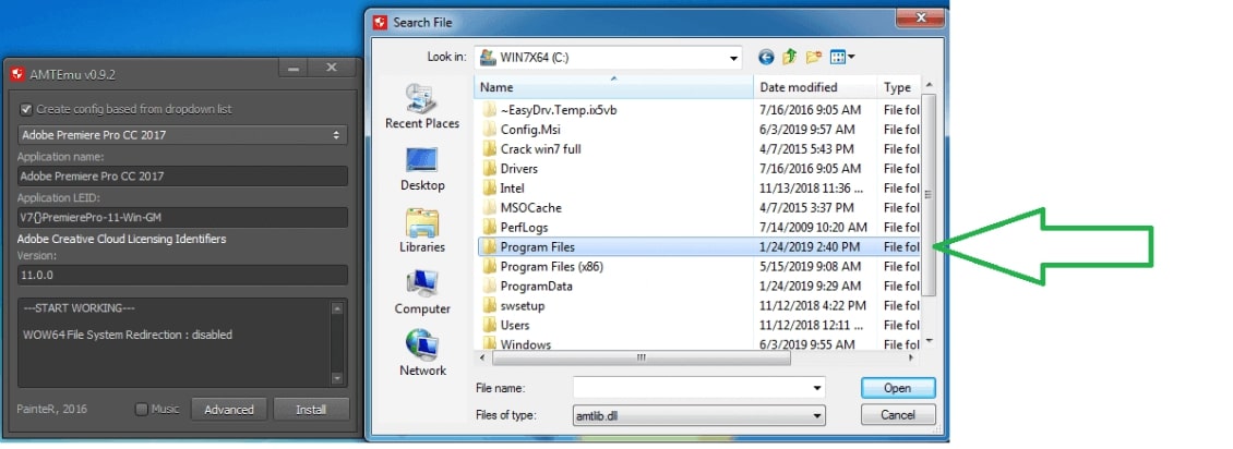 Chọn Folder Program Files bằng cách ấn đúp chuột trái