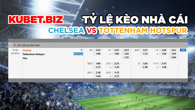 Tỷ lệ nhà cái đưa ra cho Chelsea vs Tottenham ở trận đấu này